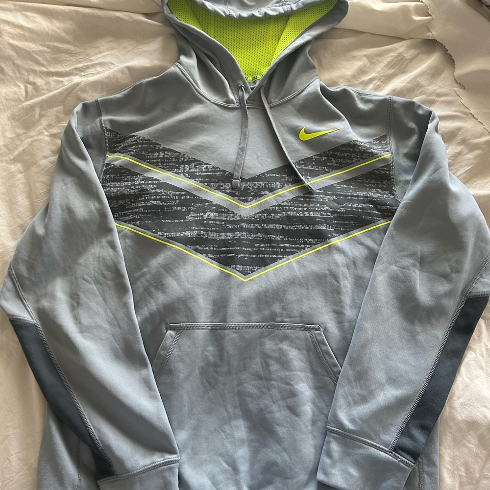 Nike Men's Performance Jacket in light blue and Neon Yellow